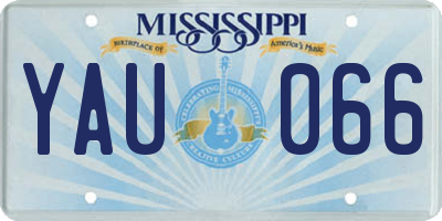 MS license plate YAU066