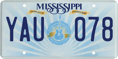 MS license plate YAU078