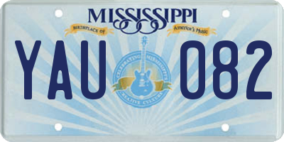 MS license plate YAU082