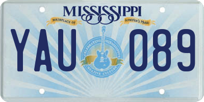 MS license plate YAU089