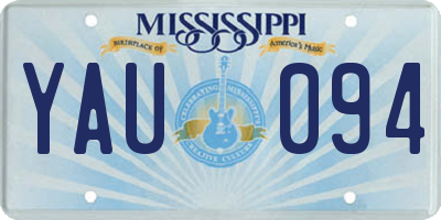MS license plate YAU094