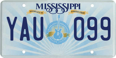 MS license plate YAU099