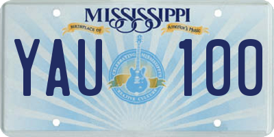 MS license plate YAU100