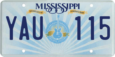 MS license plate YAU115