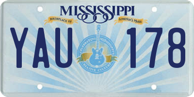 MS license plate YAU178