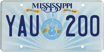 MS license plate YAU200
