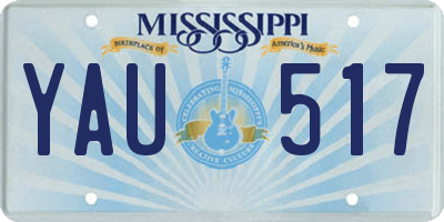 MS license plate YAU517