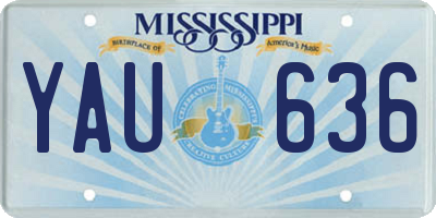 MS license plate YAU636