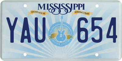MS license plate YAU654