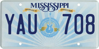 MS license plate YAU708