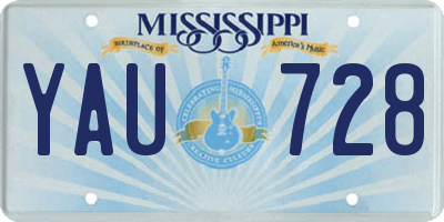 MS license plate YAU728