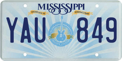 MS license plate YAU849
