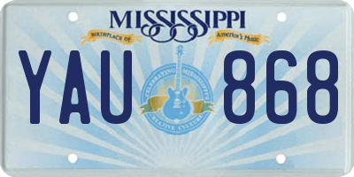 MS license plate YAU868