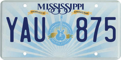 MS license plate YAU875