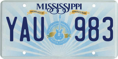 MS license plate YAU983
