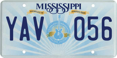 MS license plate YAV056