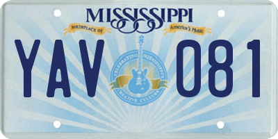 MS license plate YAV081