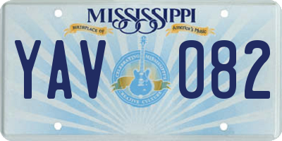 MS license plate YAV082