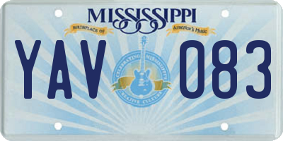 MS license plate YAV083