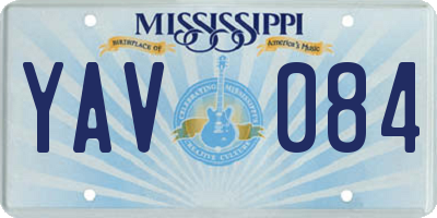 MS license plate YAV084