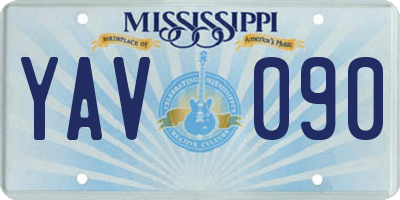 MS license plate YAV090