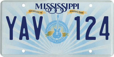 MS license plate YAV124