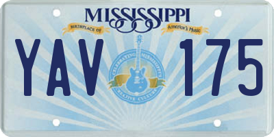 MS license plate YAV175