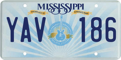 MS license plate YAV186