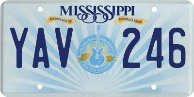 MS license plate YAV246