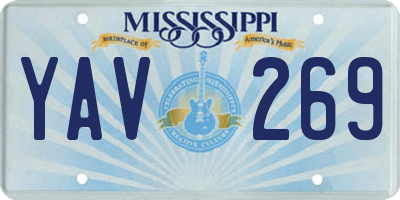 MS license plate YAV269