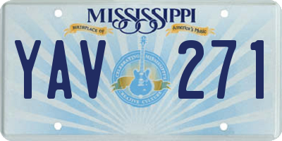 MS license plate YAV271