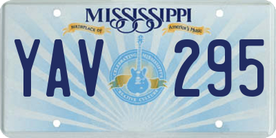 MS license plate YAV295