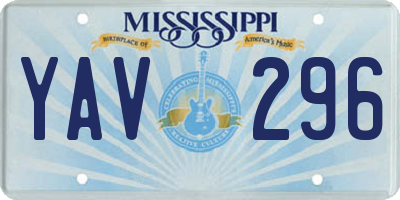 MS license plate YAV296
