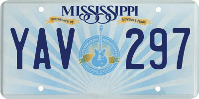 MS license plate YAV297