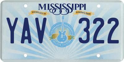 MS license plate YAV322