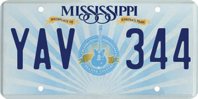 MS license plate YAV344