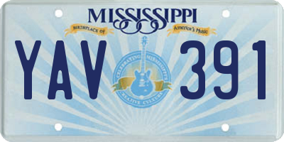 MS license plate YAV391