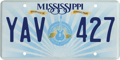 MS license plate YAV427