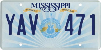 MS license plate YAV471