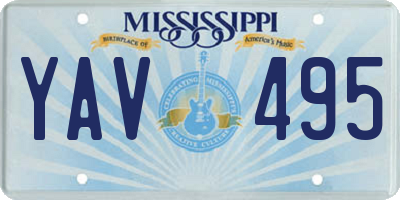 MS license plate YAV495