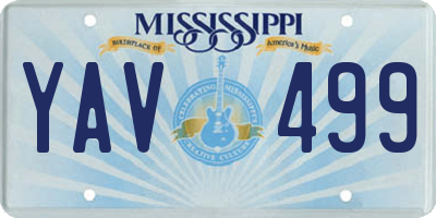 MS license plate YAV499