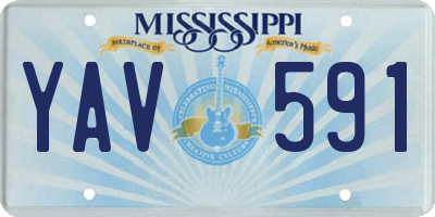 MS license plate YAV591