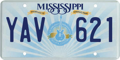 MS license plate YAV621