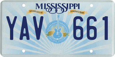 MS license plate YAV661