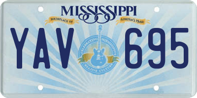 MS license plate YAV695
