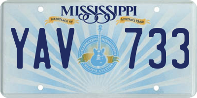 MS license plate YAV733