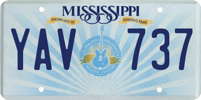 MS license plate YAV737