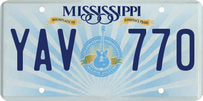 MS license plate YAV770