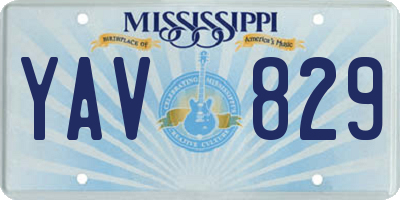 MS license plate YAV829