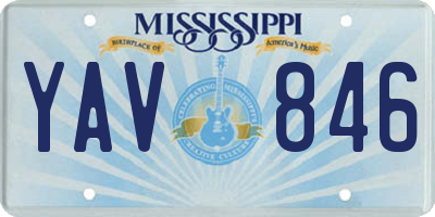 MS license plate YAV846